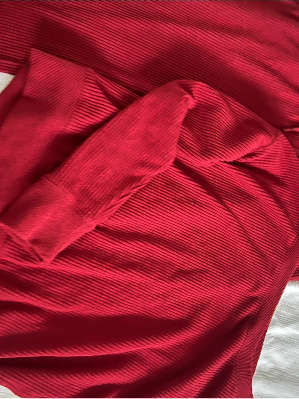 DSG Red Ribbed Crewneck Sweater